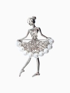Брошь «Балеринка», цвет белый в серебре - Фото 2