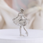 Брошь "Балеринка", цвет белый в серебре - Фото 2