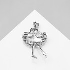 Брошь «Балеринка», цвет белый в серебре - Фото 3