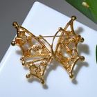 Брошь «Бабочка» перламутровка, цветная в золоте - Фото 2