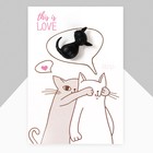 Брошь «Котёнок», цвет чёрный матовый в серебре - Фото 2