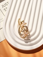 Брошь «Скрипичный ключ» с жемчужными нотками, цвет белый в золоте - Фото 5