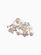 Брошь «Виноградная гроздь» с цветами, цвет радужный в золоте 3734753