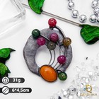 Брошь «Ветвь турмалиновая», цветная в черненом серебре - Фото 1