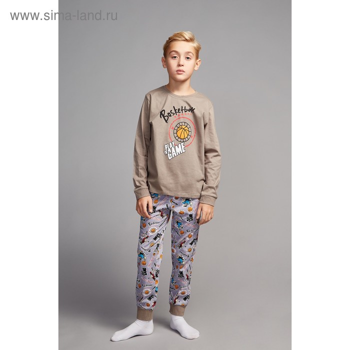 Пижама для мальчика, цвет коричневый, рост 98-104 см (28) - Фото 1