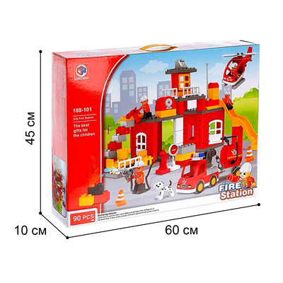 Конструктор «Пожарная станция», 90 деталей