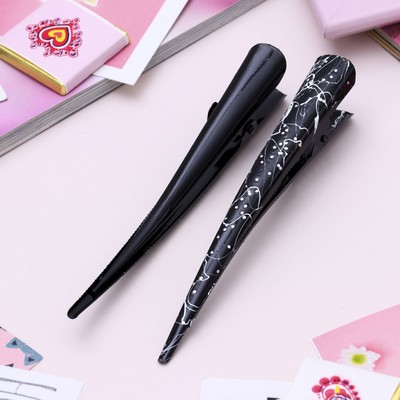 Зажим для волос «Брызги блеска», 12.5 см, чёрный