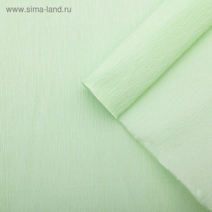 Креп для цветов простой, цвет светло-зелёный, 0,5 х 2,5 м - Фото 1