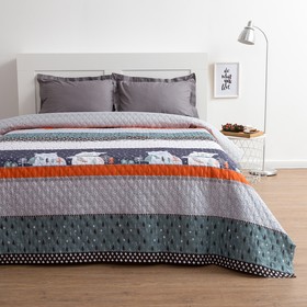 Покрывало «Экономь и Я» Новогодний мишка 2 сп. 180×210 см, микрофайбер, 75 г/м²  (артикул 3867449)  большой выбор товаров оптом и в розницу по низким ценам с доставкой