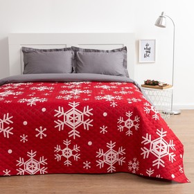 Покрывало «Экономь и Я» Новогодние снежинки 1,5 сп. 150×210 см, микрофайбер, 75 г/м²