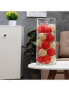 Гирлянда - нить, 5 м с насадками «Клубки красно-золотистые», IP20, прозрачная нить, 20 LED, свечение тёплое белое, 220 В - фото 7342816