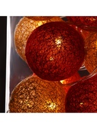 Гирлянда - нить, 5 м с насадками «Клубки красно-золотистые», IP20, прозрачная нить, 20 LED, свечение тёплое белое, 220 В - фото 7342815