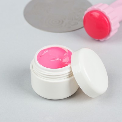 Гель-лак для стемпинга, 3-х фазный, LED/UV, 5 мл, цвет розовый