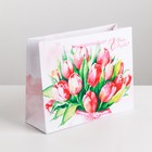 Пакет подарочный ламинированный горизонтальный, упаковка, «Цветочная нежность», M 26 х 30 х 9 см - фото 318129531