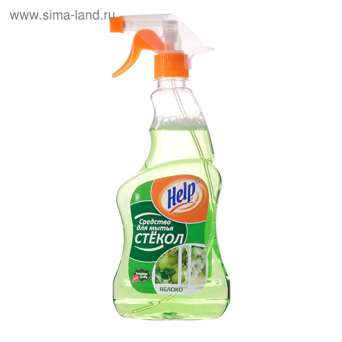 Средство для мытья стёкол и зеркал Help, "Яблоко", 500 мл - Фото 1