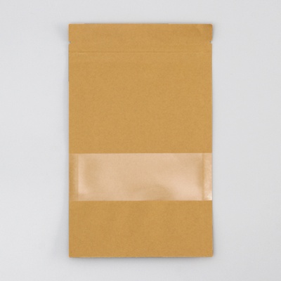 Пакет Zip - lock Крафт с прямоугольным окном 12×20 см