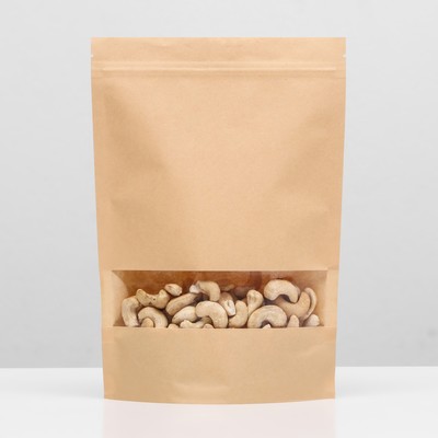 Пакет Zip - lock Крафт с прямоугольным окном 18×26 см