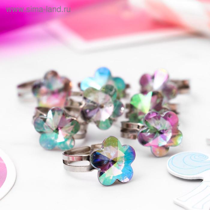 Кольцо «Выбражулька» цветочек единорожки, радужное, безразмерное