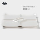 Менажница 5 ячеек Magistro «Бланш», 25×25 см, фарфор, белая - Фото 2