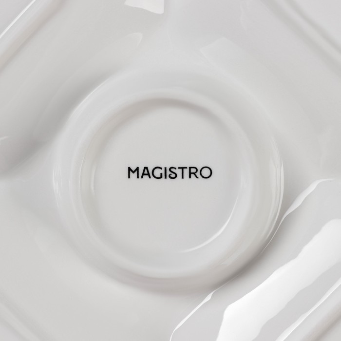 Менажница фарфоровая 5 ячеек Magistro «Белль», 25×25 см, цвет белый - фото 1908415529