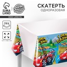 Скатерть одноразовая «С днём рождения», машинка, 180х137см - Фото 1