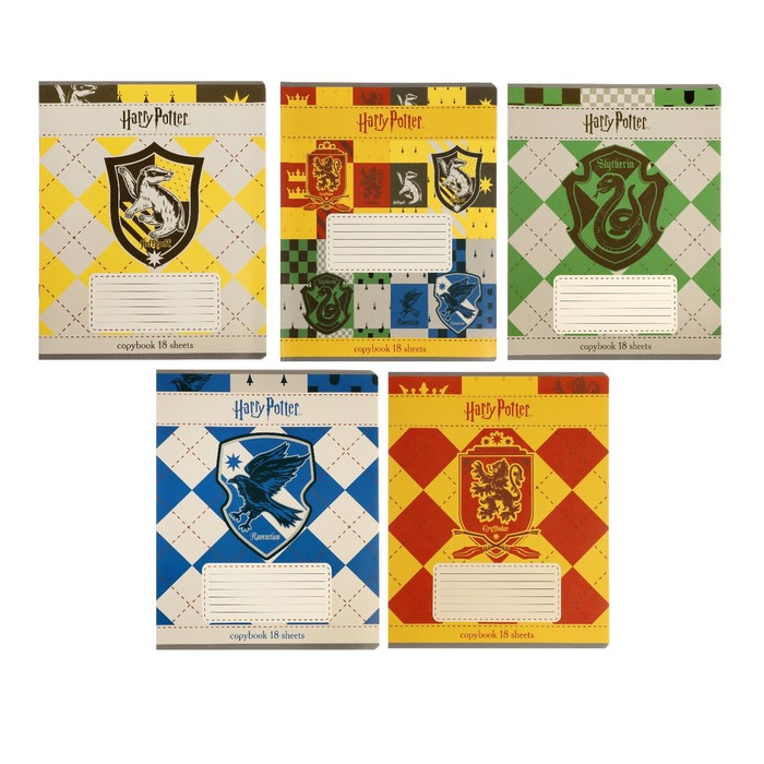 Тетрадь 18 листoв, в клетку, "Гарри Поттер", обложка мелованный картон, МИКС - Фото 1