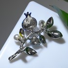 Брошь «Ветвь черничная», цвет зелёно-голубой в серебре - Фото 3