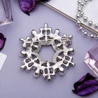 Брошь «Венок жемчужный» с цветочками, цвет белый в серебре - Фото 2