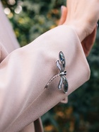 Брошь «Стрекоза» ракушка, цветная в чернёном серебре - Фото 5