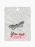 Брошь «Стрекоза» ракушка, цветная в чернёном серебре - Фото 4