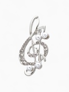 Брошь «Скрипичный ключ» с жемчужными нотками, цвет белый в серебре - Фото 1