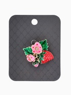 Брошь «Земляничка», с цветами, цветная в золоте  (артикул 3734721)  большой выбор товаров оптом и в розницу по низким ценам с доставкой