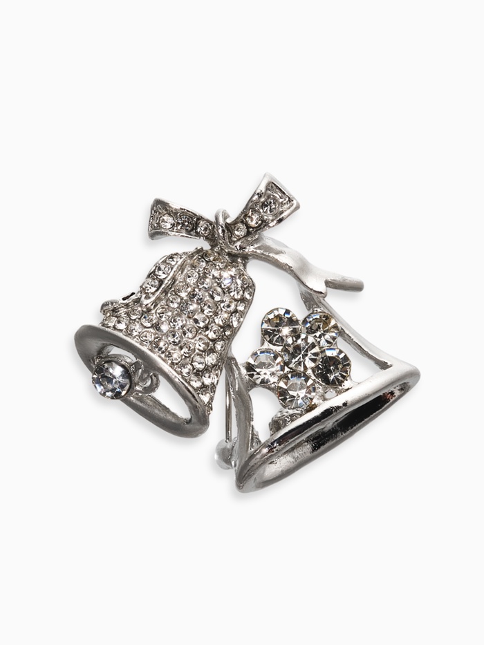 Брошь «Колокольчики», цвет белый в серебре - Фото 1