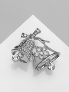 Брошь «Колокольчики», цвет белый в серебре 3734732