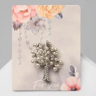 Брошь «Дерево заснеженное» с жемчугом, цвет белый в серебре - Фото 2