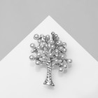 Брошь «Дерево заснеженное» с жемчугом, цвет белый в серебре - фото 9164627