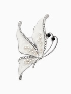 Брошь «Бабочка» нежность, цвет белый в серебре - Фото 1