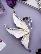 Брошь «Бабочка» нежность, цвет белый в серебре - Фото 7