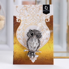 Брошь «Сова таёжная», цвет серый в чернёном серебре - Фото 2