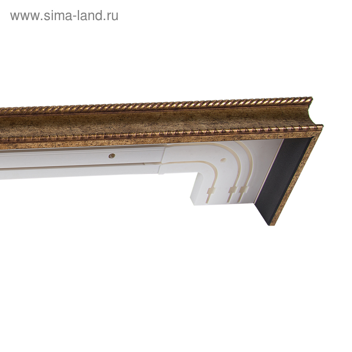 Карниз трёхрядный 320 см, цвет старое золото