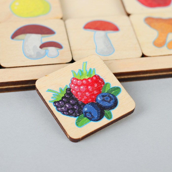 Игра развивающая деревянная «Овощи, фрукты, ягоды, грибы» - фото 1906958227