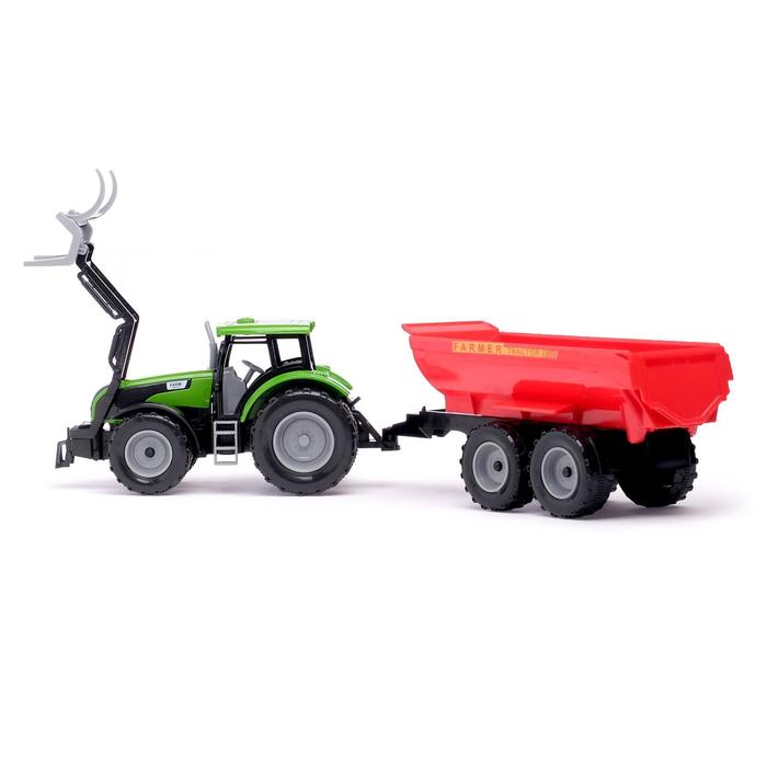 Трактор инерционный «Фермер», с прицепом, масштаб 1:32, МИКС - фото 1905509038