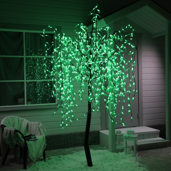 Светодиодное дерево «Плакучая ива» 2 м, 1152 LED, постоянное свечение, 220 В, свечение белое - Фото 1