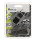 Сетевое зарядное устройство Defender, USB, 1 А, кабель micro USB, 1 м, черное - Фото 3