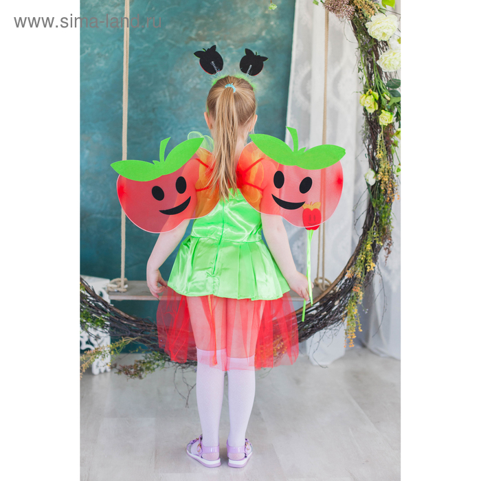 Карнавальный набор "Яблочко", 4 предмета: ободок, жезл, крылья, платье, 3-4 года - Фото 1