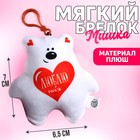 Мягкая игрушка-подвеска «Люблю тебя», медведь - фото 8741058