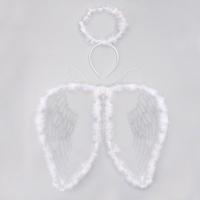 Карнавальный набор «Ангел», 2 предмета: нимб, крылья, цвет белый, 3-5 лет