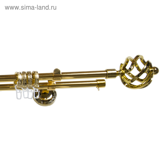 Карниз двухрядный 280 см, d=1.6 см, цвет золото