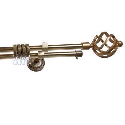 Карниз двухрядный 400 см, d=1.6 см, цвет матовое золото