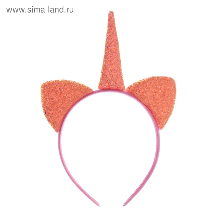 Карнавальный ободок «Единорог», цвет оранжевый - Фото 1